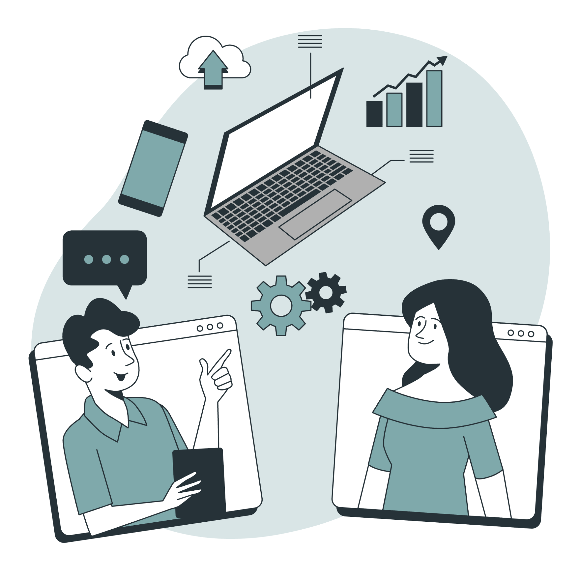 Die Illustration versinnbildet  Ihr Partner für digitale Transformation.